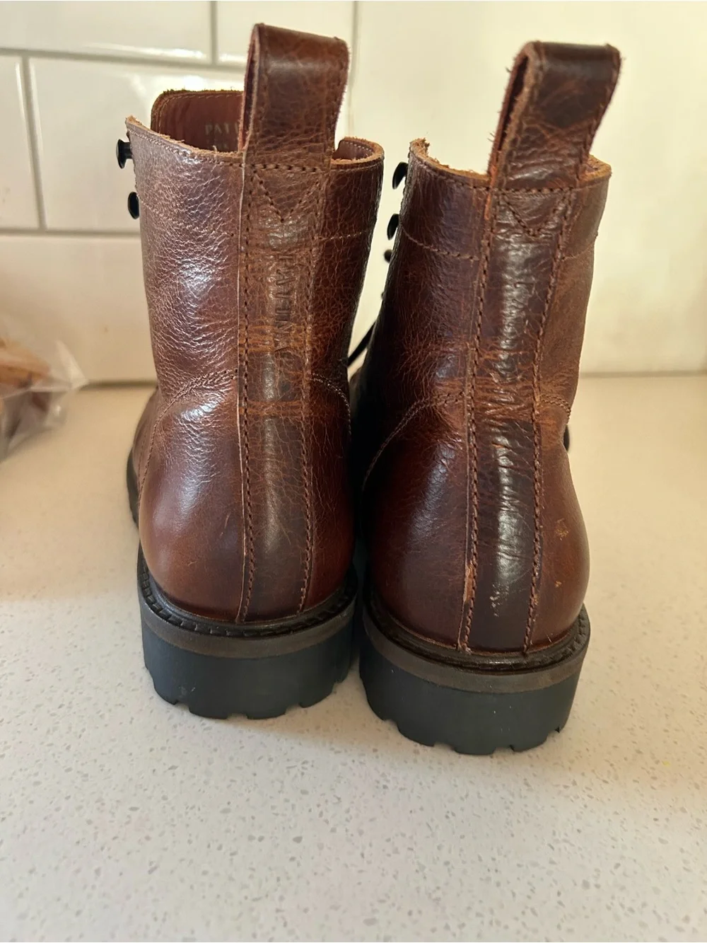 Men's Brown Leather Lace-Up Cap-Toe Boots